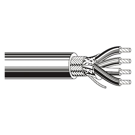 Belden Multi-Conductor Cable, AWM, 24 AWG, 4 C, Chrome, PVC, Stranded, 30V AC, Indoor, 1000 ft 9927 0601000